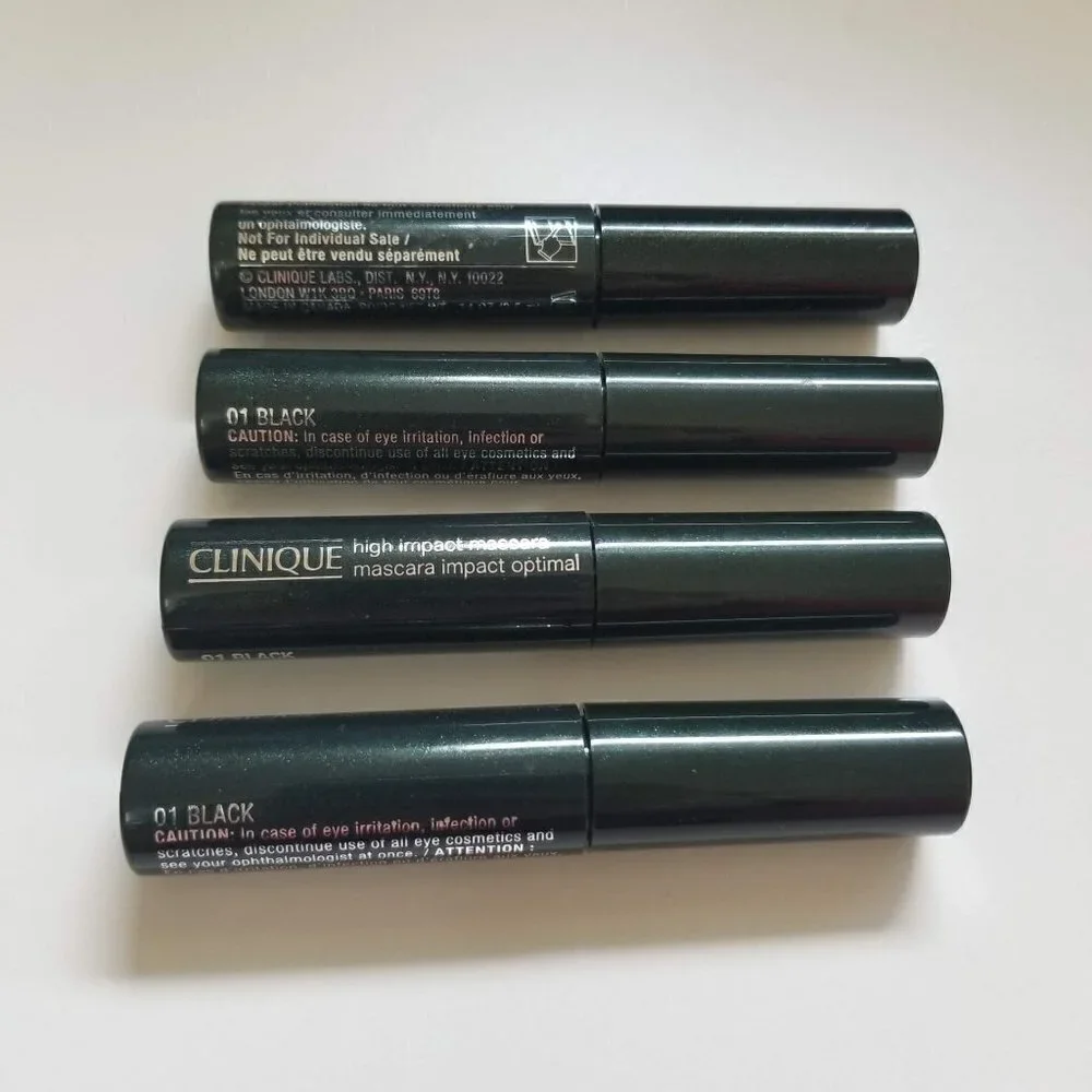NEW Clinique High Impact Mascara Stick Black Eye Beauty Makeup 4 Pieces
